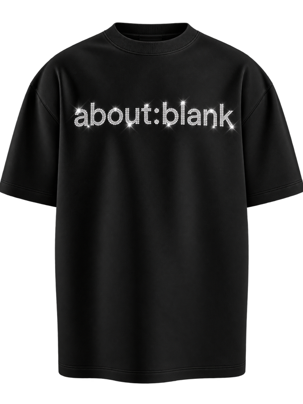 About:Blank Rhinestone Oversized Unisex T-Shirt – Black