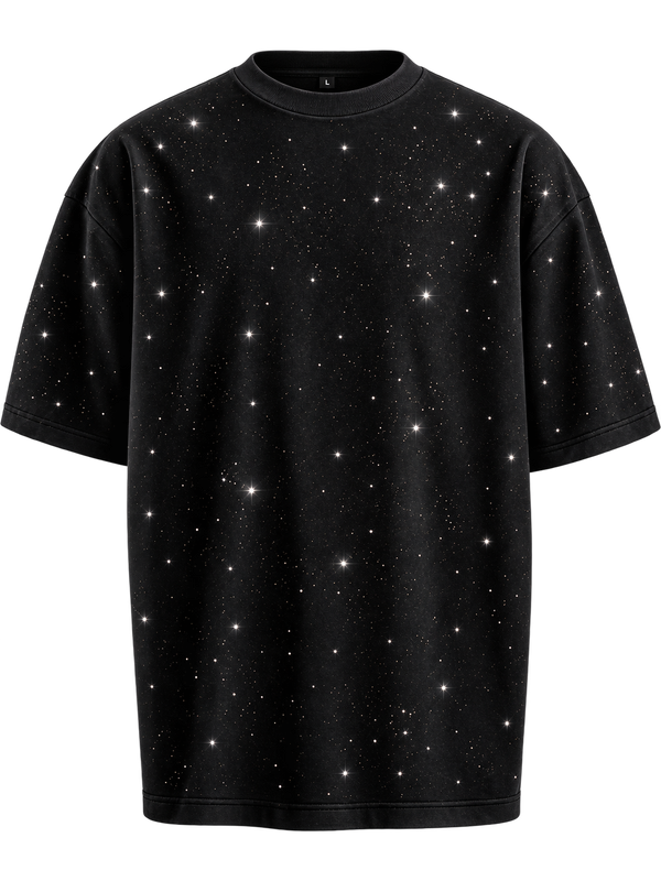 Midnight Rhinestone Unisex Oversized T-Shirt