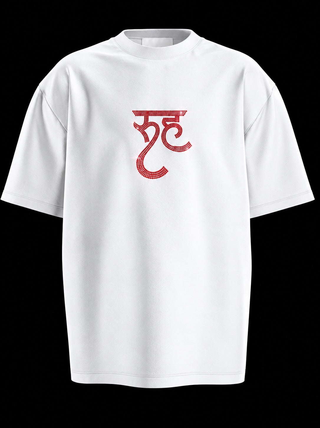 Luxury RUH Rhinestone Oversized White T-Shirt - Image 1