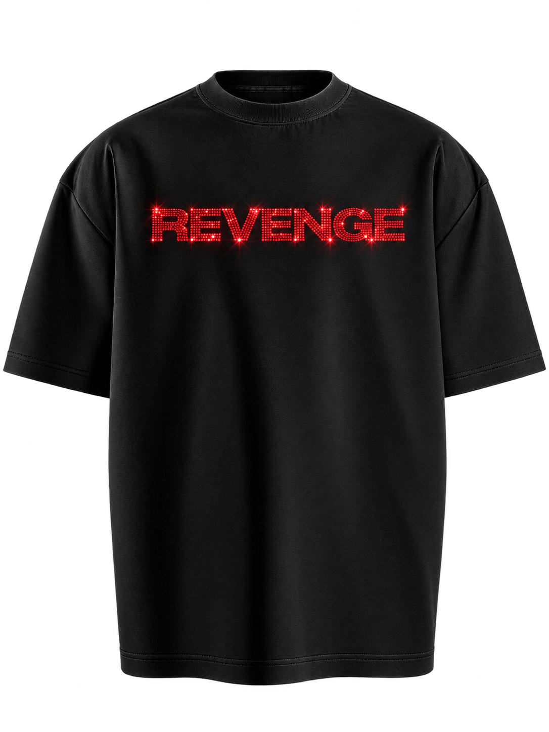 REVENGE - Rhinestone Oversized Unisex T-Shirt - Image 1