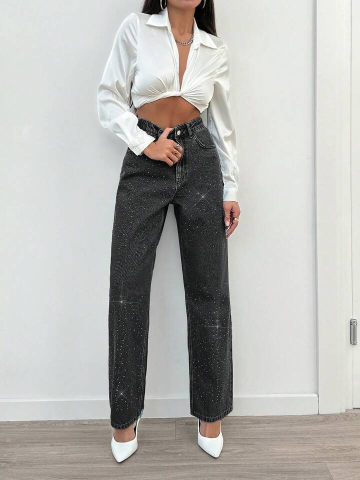 Women’s Black Party Jeans - Image 4