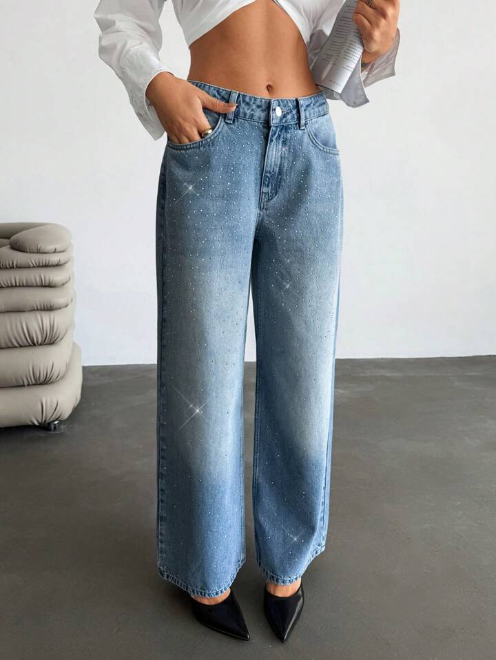 Light Blue Part Wear Jeans For Women