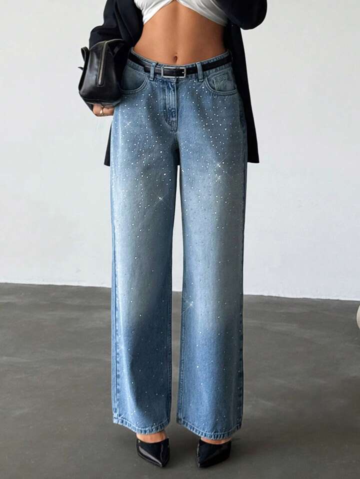 Light Blue Part Wear Jeans For Women
