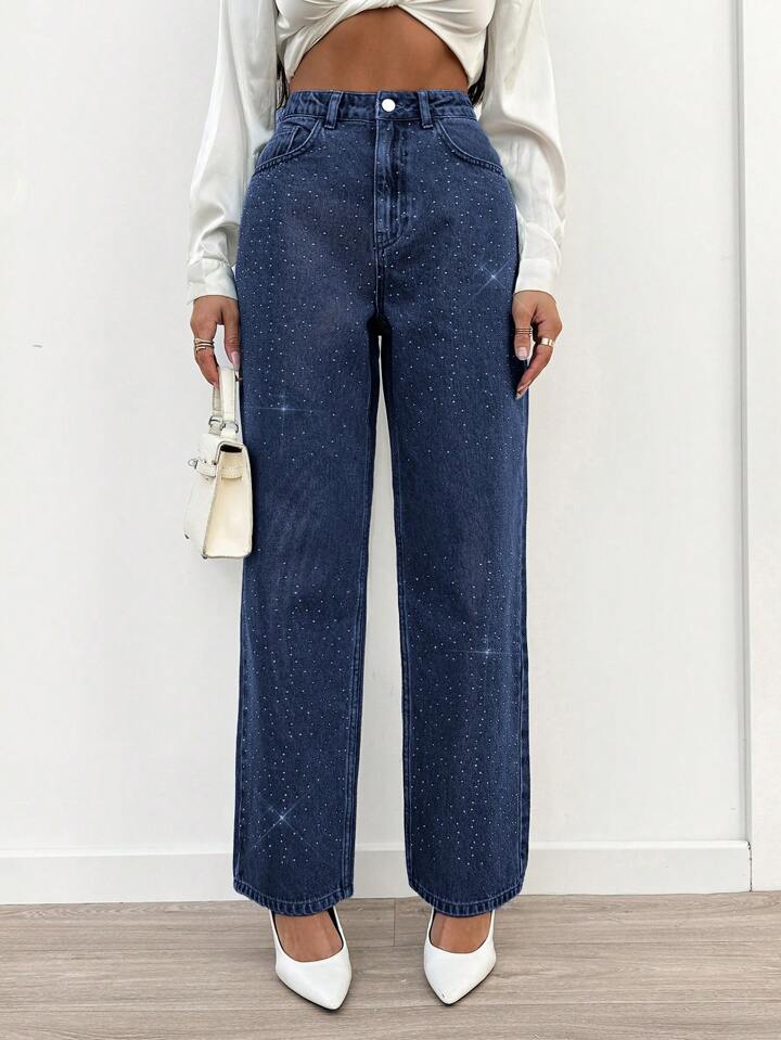 Dark Blue Party Wear Jeans For Women - Image 1