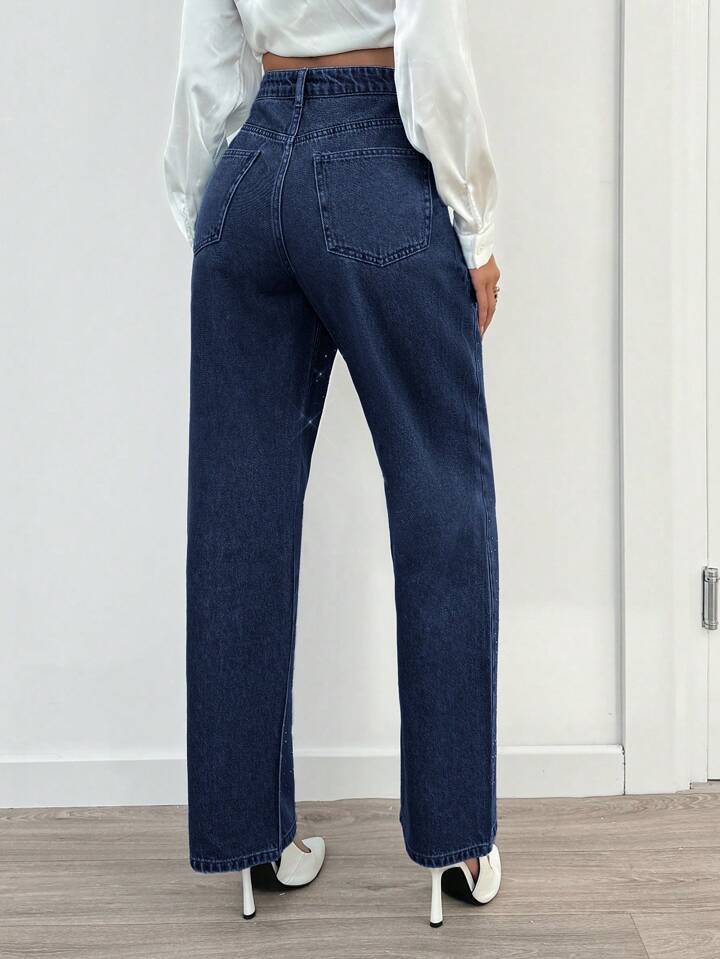 Dark Blue Party Wear Jeans For Women