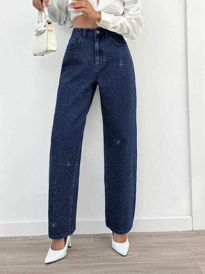 Dark Blue Party Wear Jeans For Women