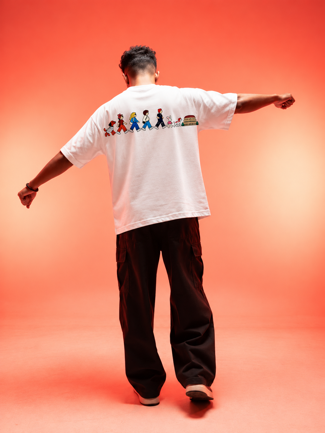 Travel Story Graphic Oversized T-Shirt - White - Image 4