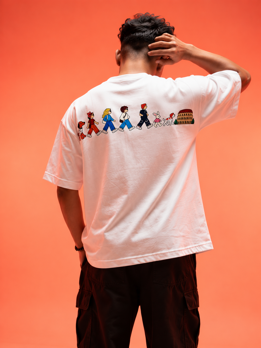 Travel Story Graphic Oversized T-Shirt - White - Image 9