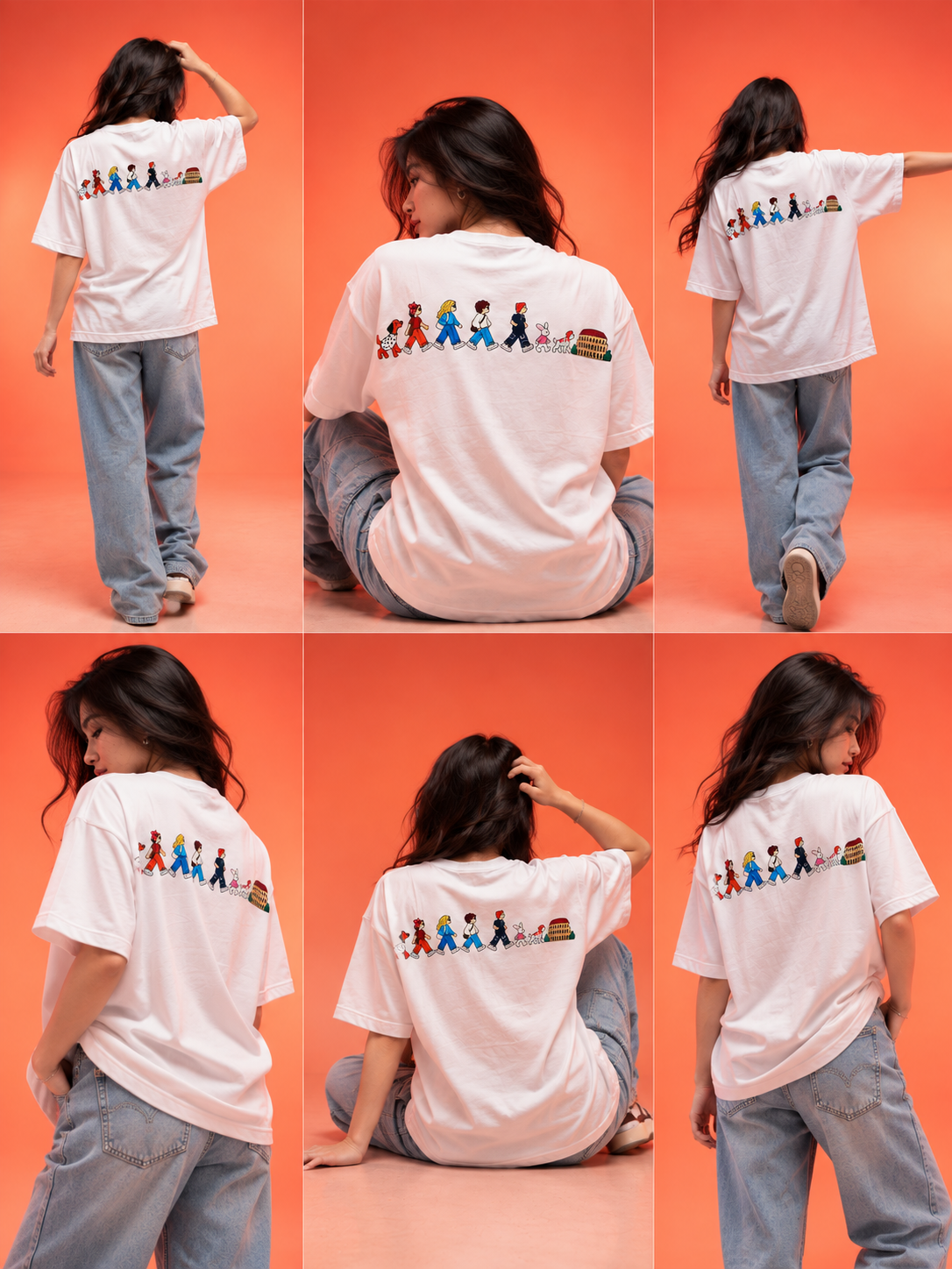 Travel Story Graphic Oversized T-Shirt - White - Image 13