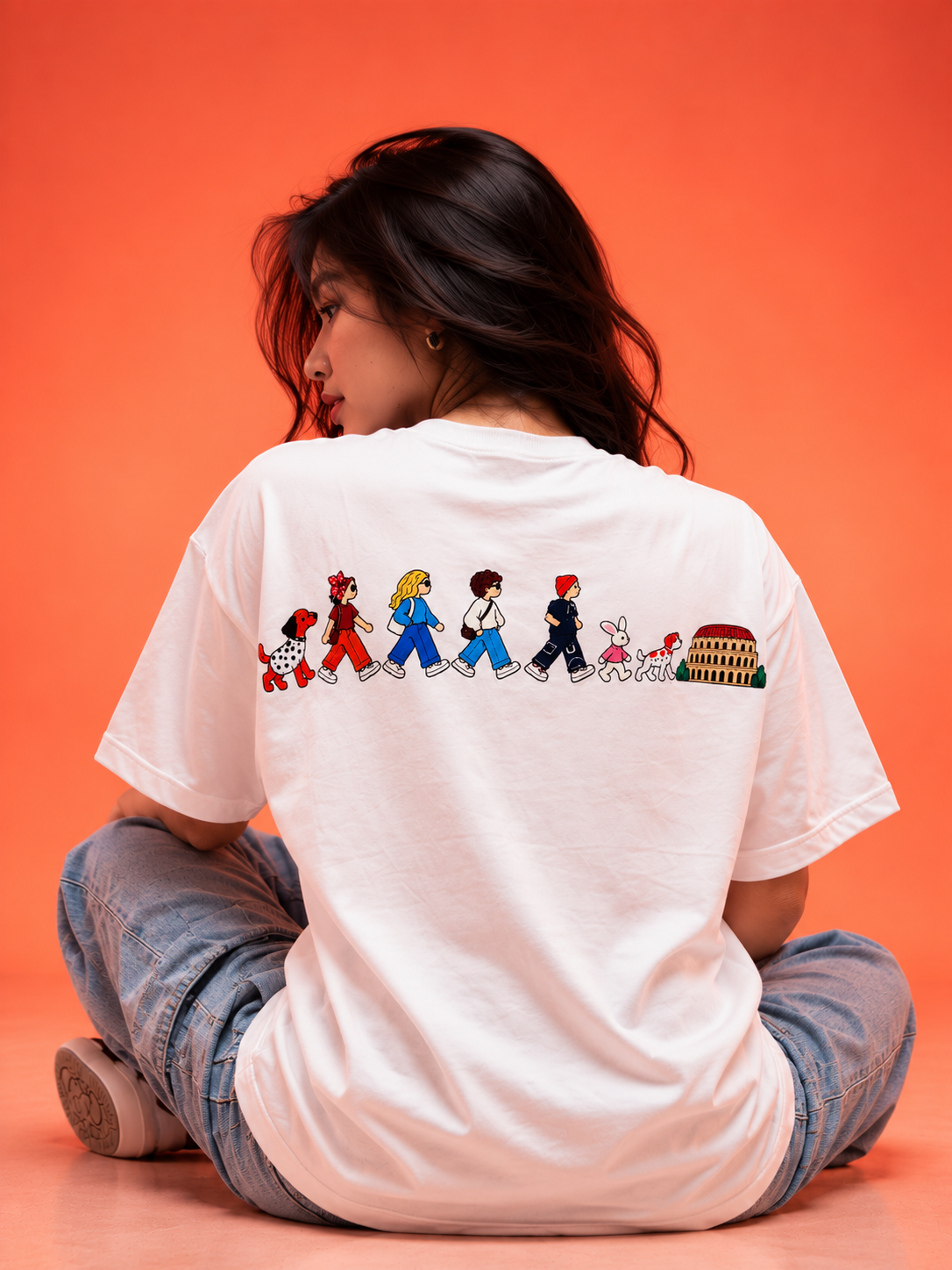 Travel Story Graphic Oversized T-Shirt - White - Image 6