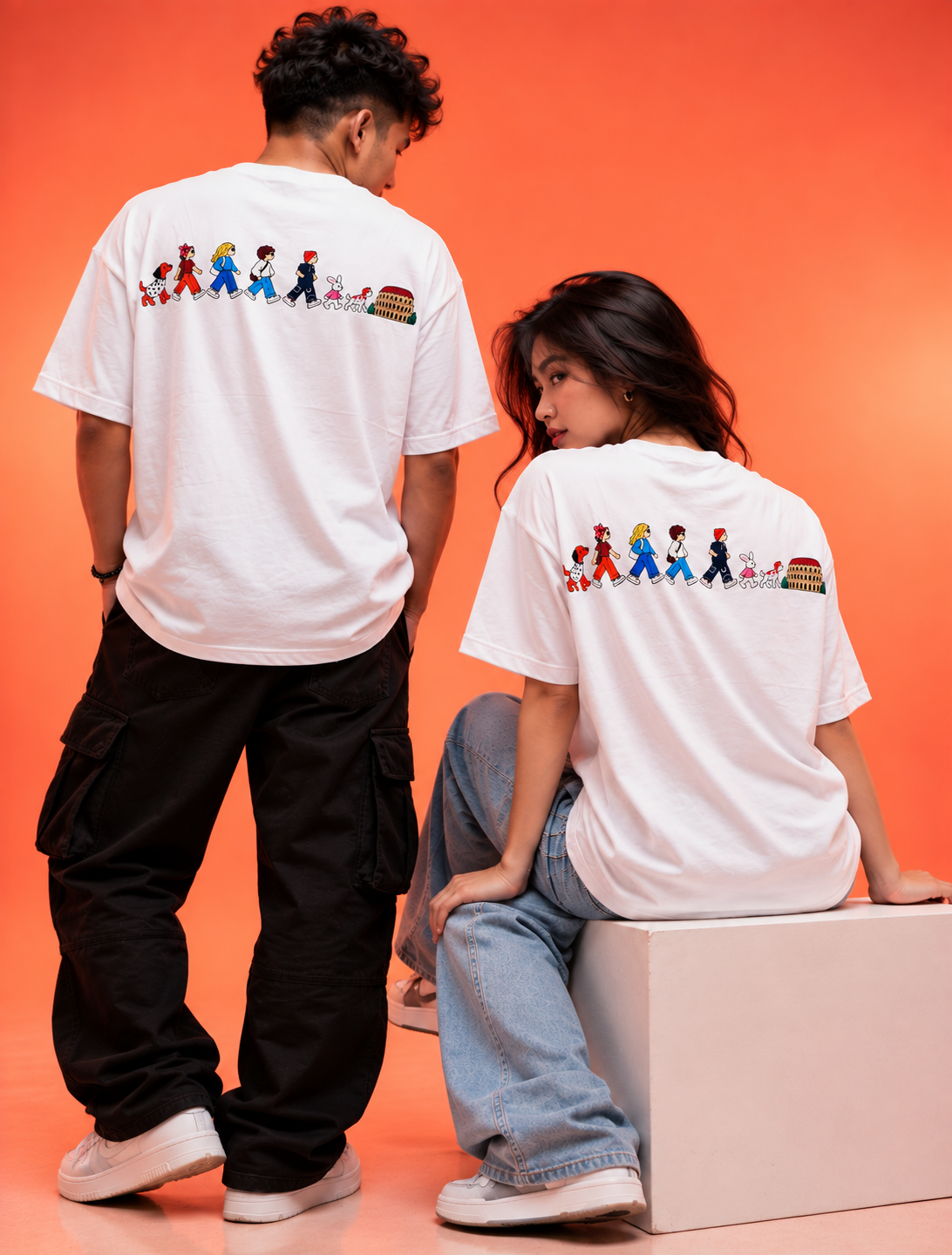 Travel Story Graphic Oversized T-Shirt - White - Image 7