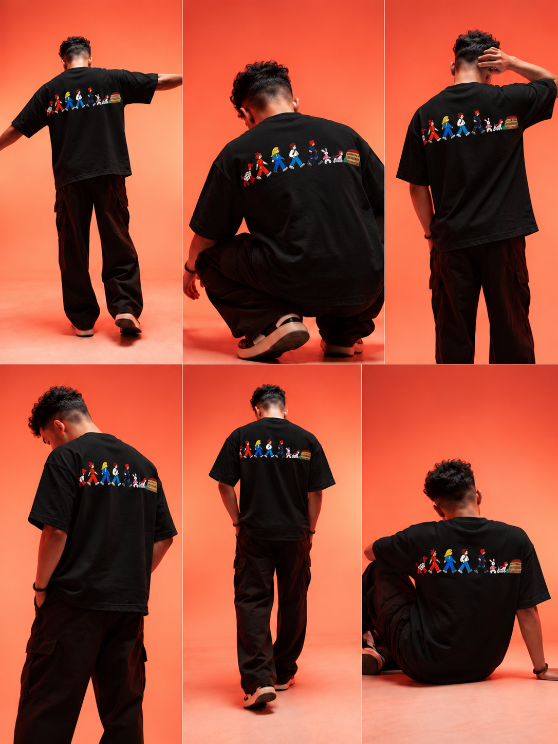 Travel Story Graphic Oversized T-Shirt - Black - Image 11