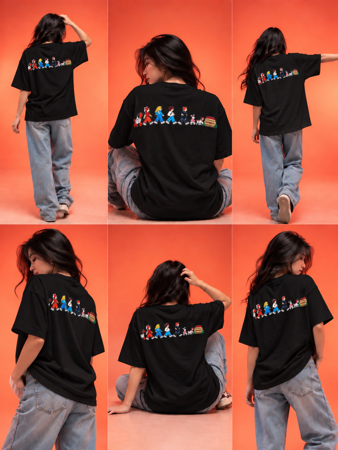 Travel Story Graphic Oversized T-Shirt - Black - Image 12