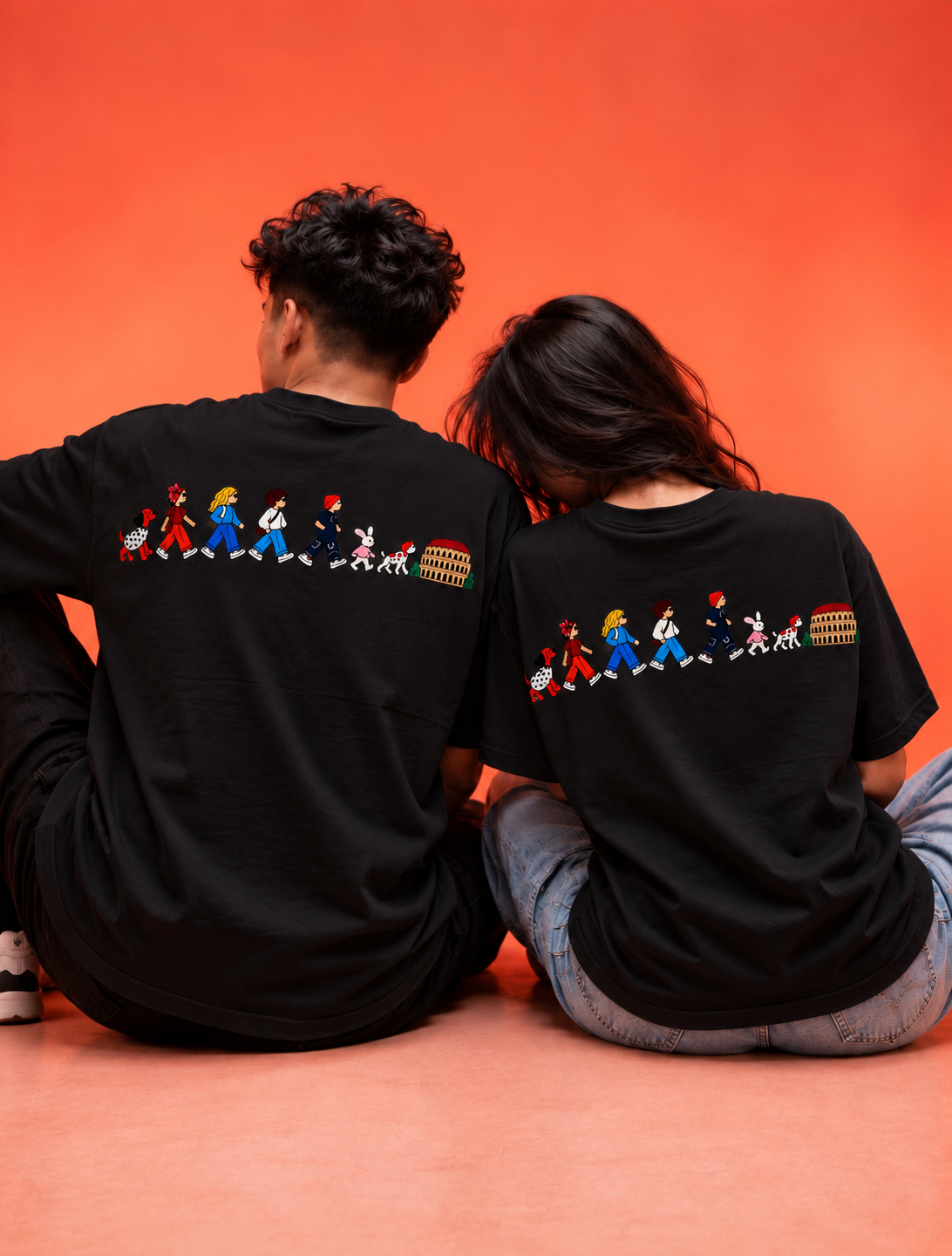 Travel Story Graphic Oversized T-Shirt - Black - Image 3