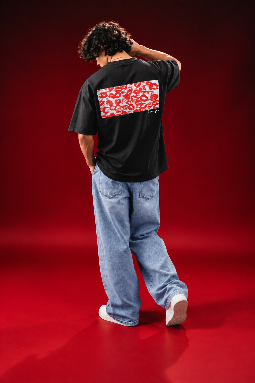 Love Affair Oversized T-Shirt – Black - Image 9
