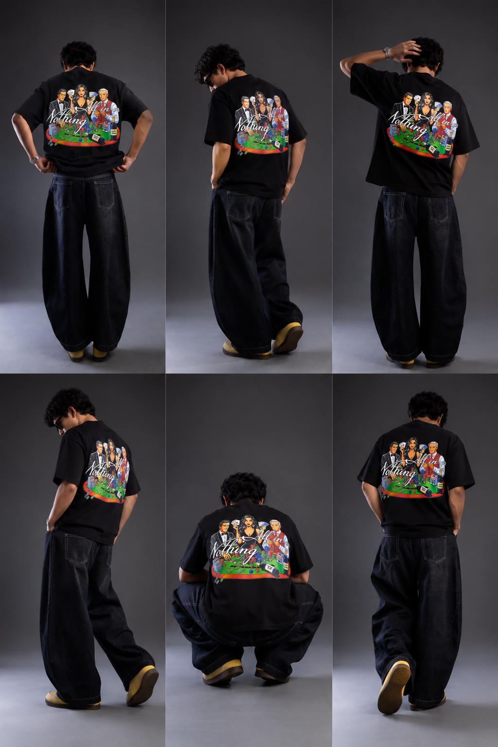 All In Or Nothing Oversized Graphic T-Shirt – Black - Image 13