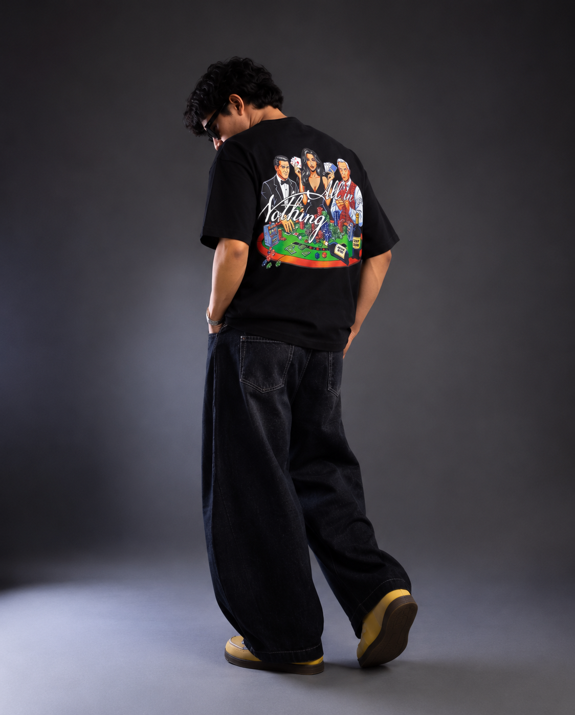 All In Or Nothing Oversized Graphic T-Shirt – Black - Image 7