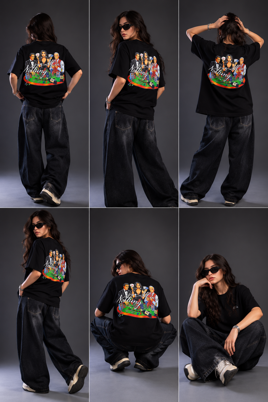 All In Or Nothing Oversized Graphic T-Shirt – Black - Image 12