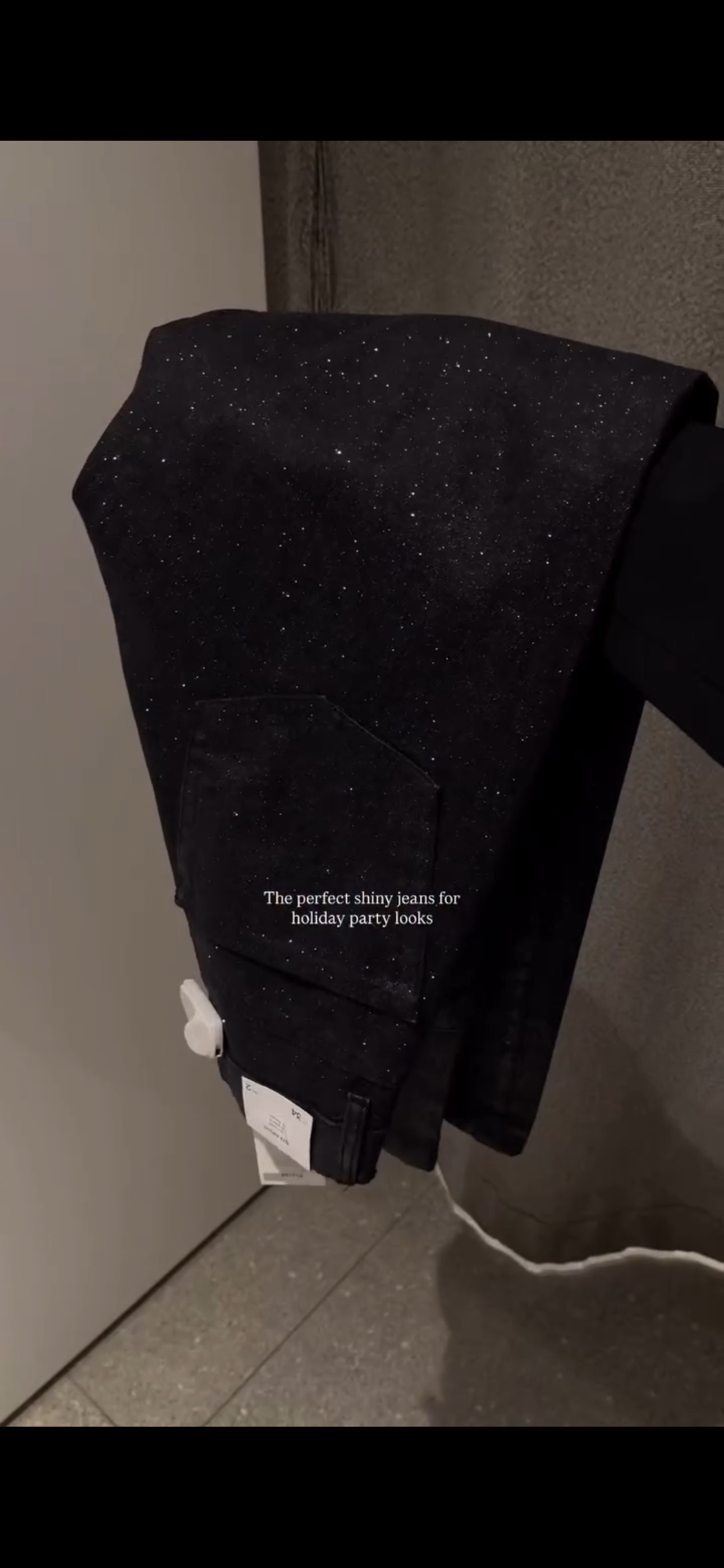 Black Wide Leg Rhinestone Jeans