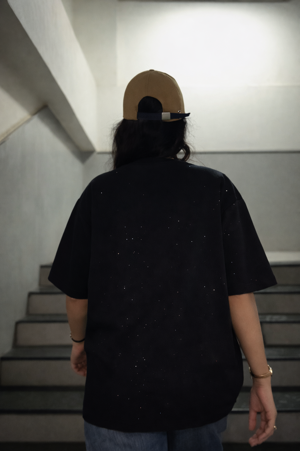 Midnight Rhinestone Unisex Oversized T-Shirt