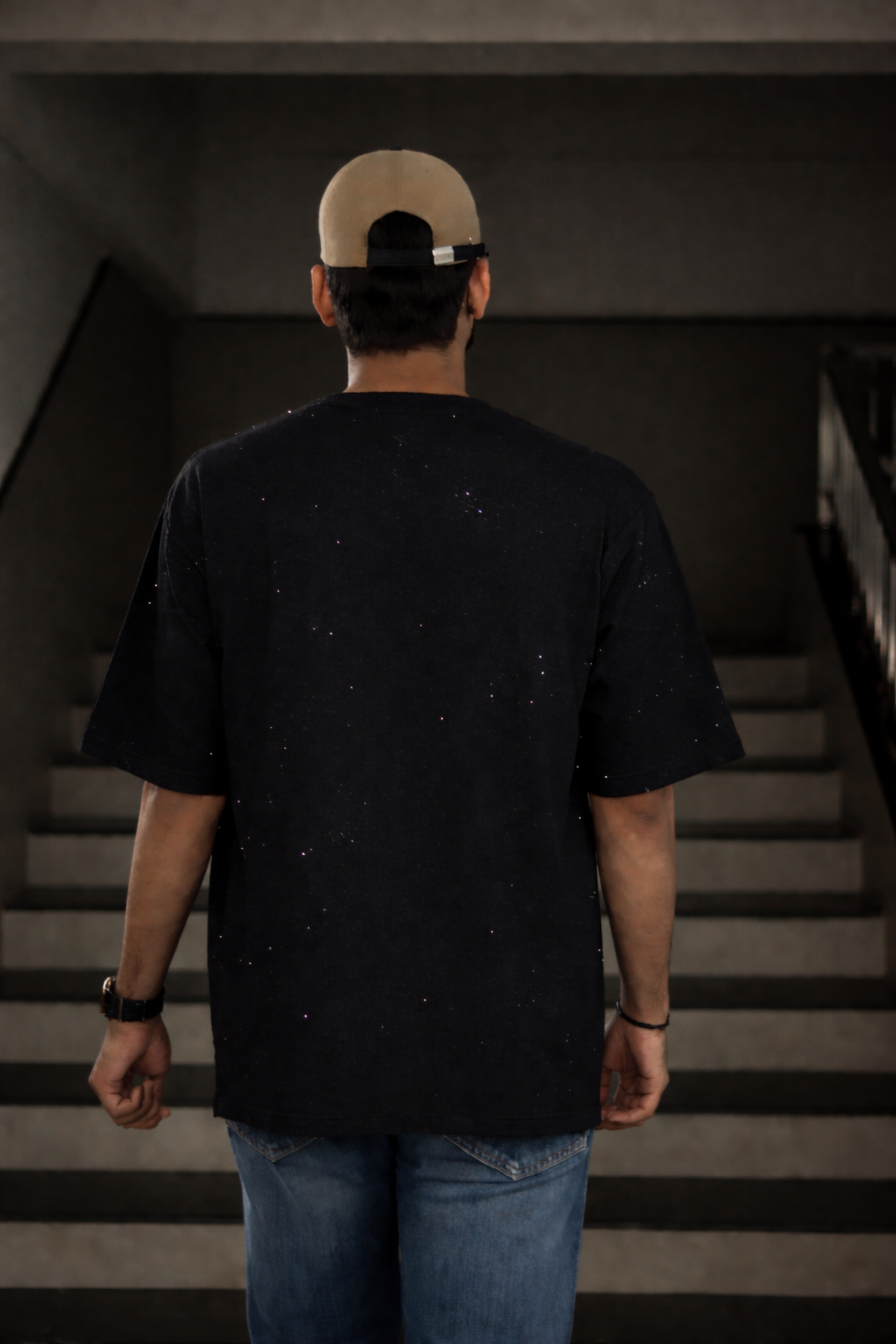 Midnight Rhinestone Unisex Oversized T-Shirt - Image 10