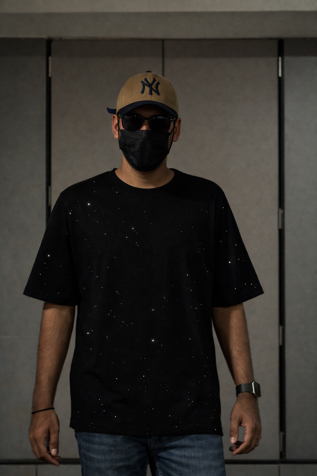 Midnight Rhinestone Unisex Oversized T-Shirt