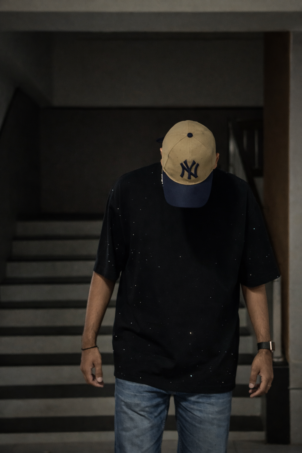 Midnight Rhinestone Unisex Oversized T-Shirt