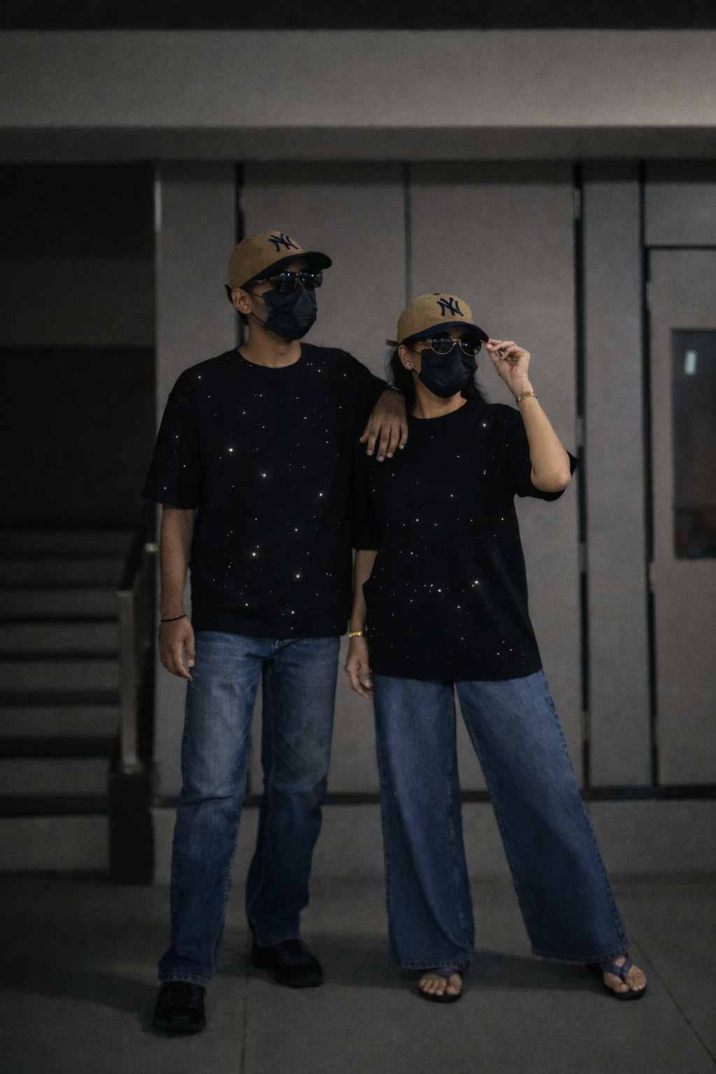 Midnight Rhinestone Unisex Oversized T-Shirt - Image 2