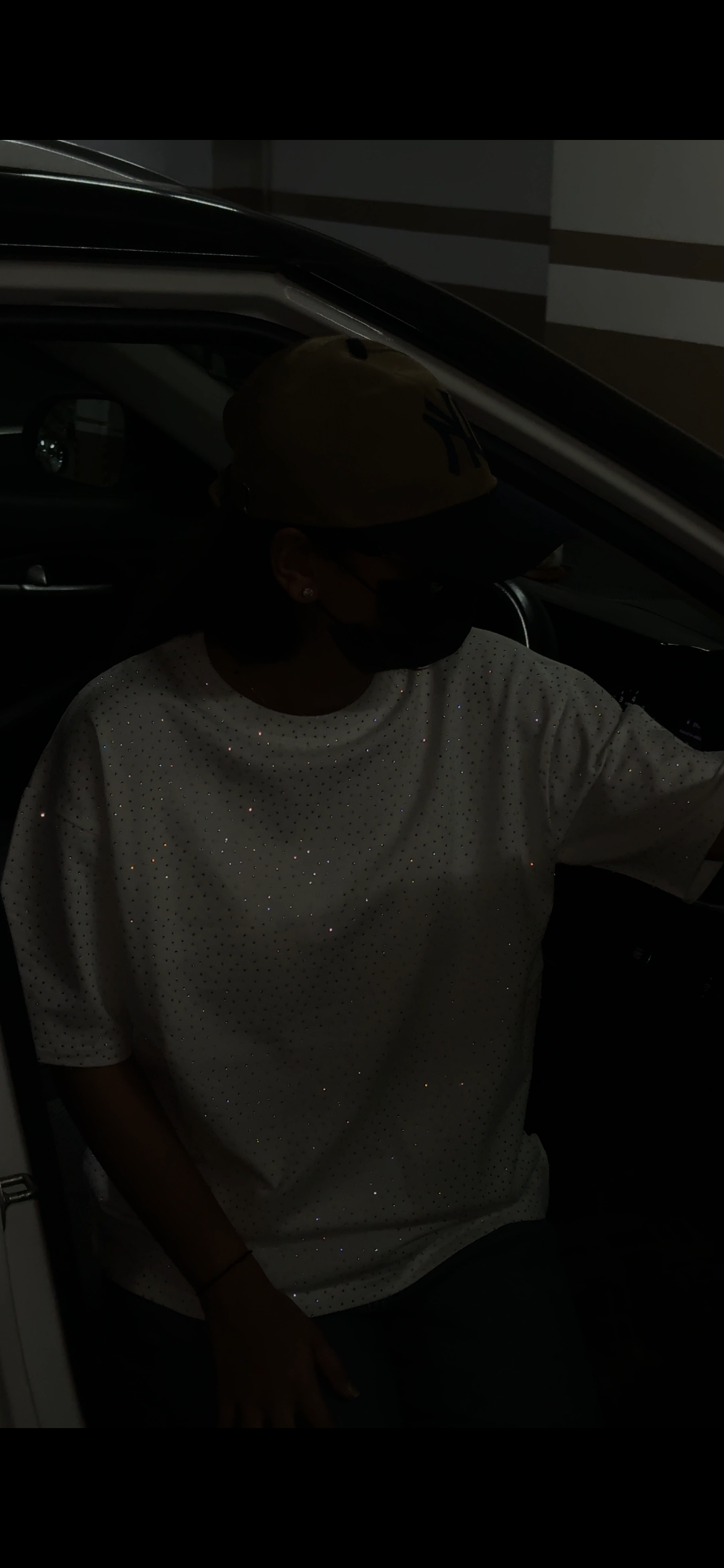 Stellar Spark – Premium Rhinestone Oversized White Unisex T-Shirt