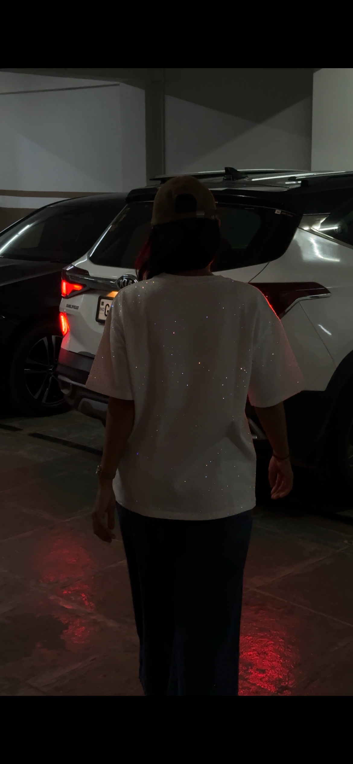 Stellar Spark – Premium Rhinestone Oversized White Unisex T-Shirt