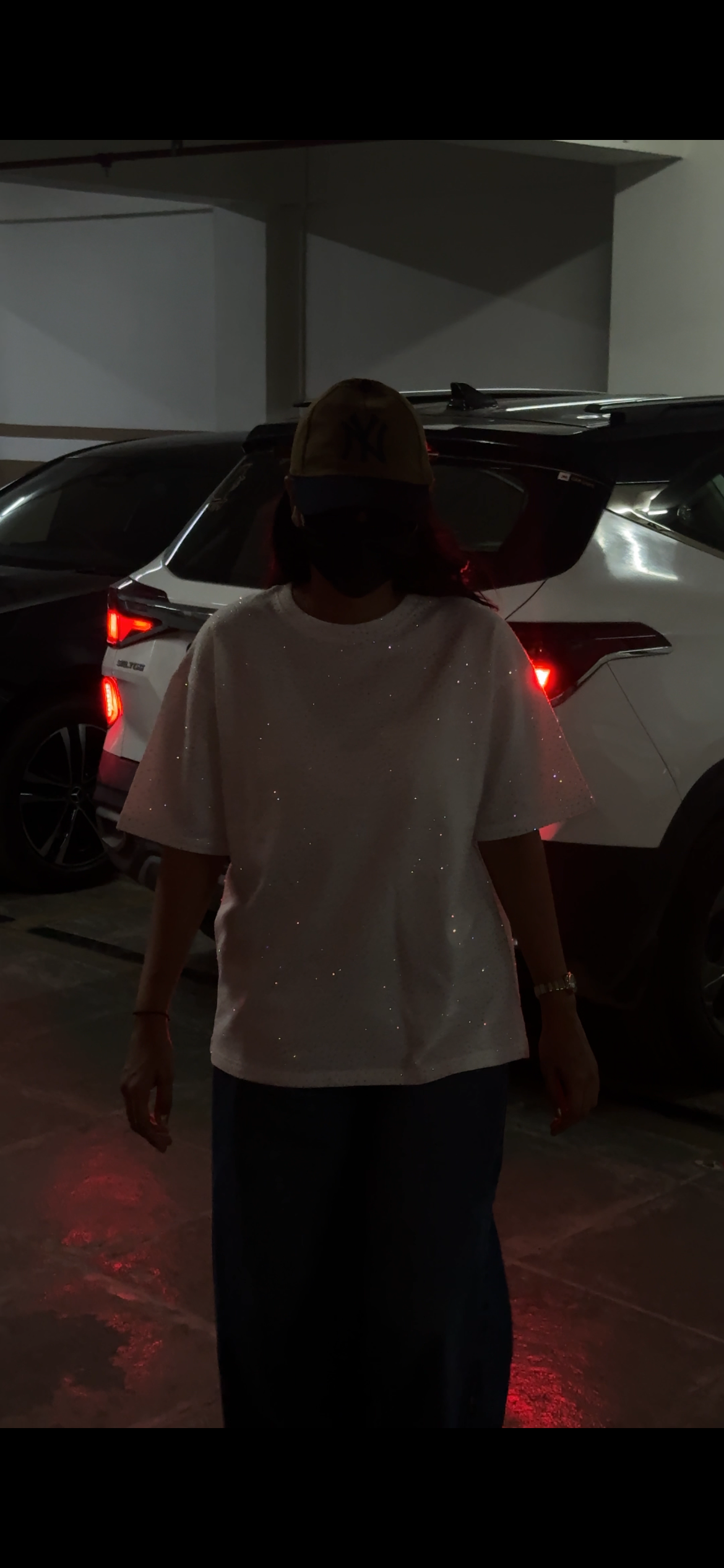 Stellar Spark – Premium Rhinestone Oversized White Unisex T-Shirt - Image 6