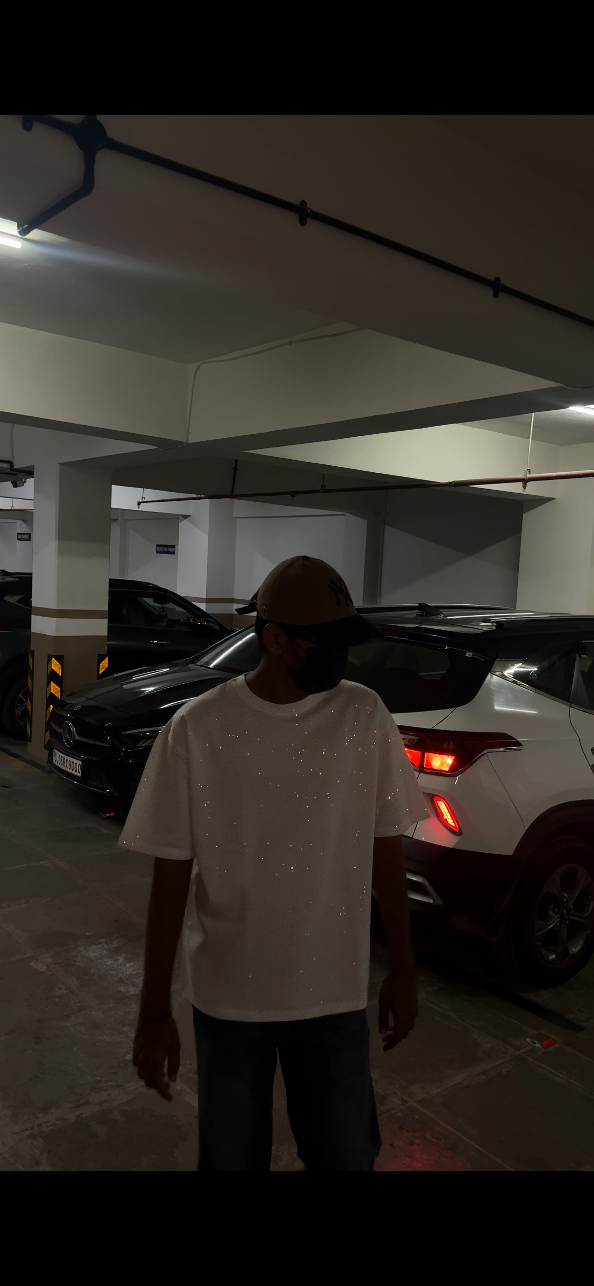 Stellar Spark – Premium Rhinestone Oversized White Unisex T-Shirt