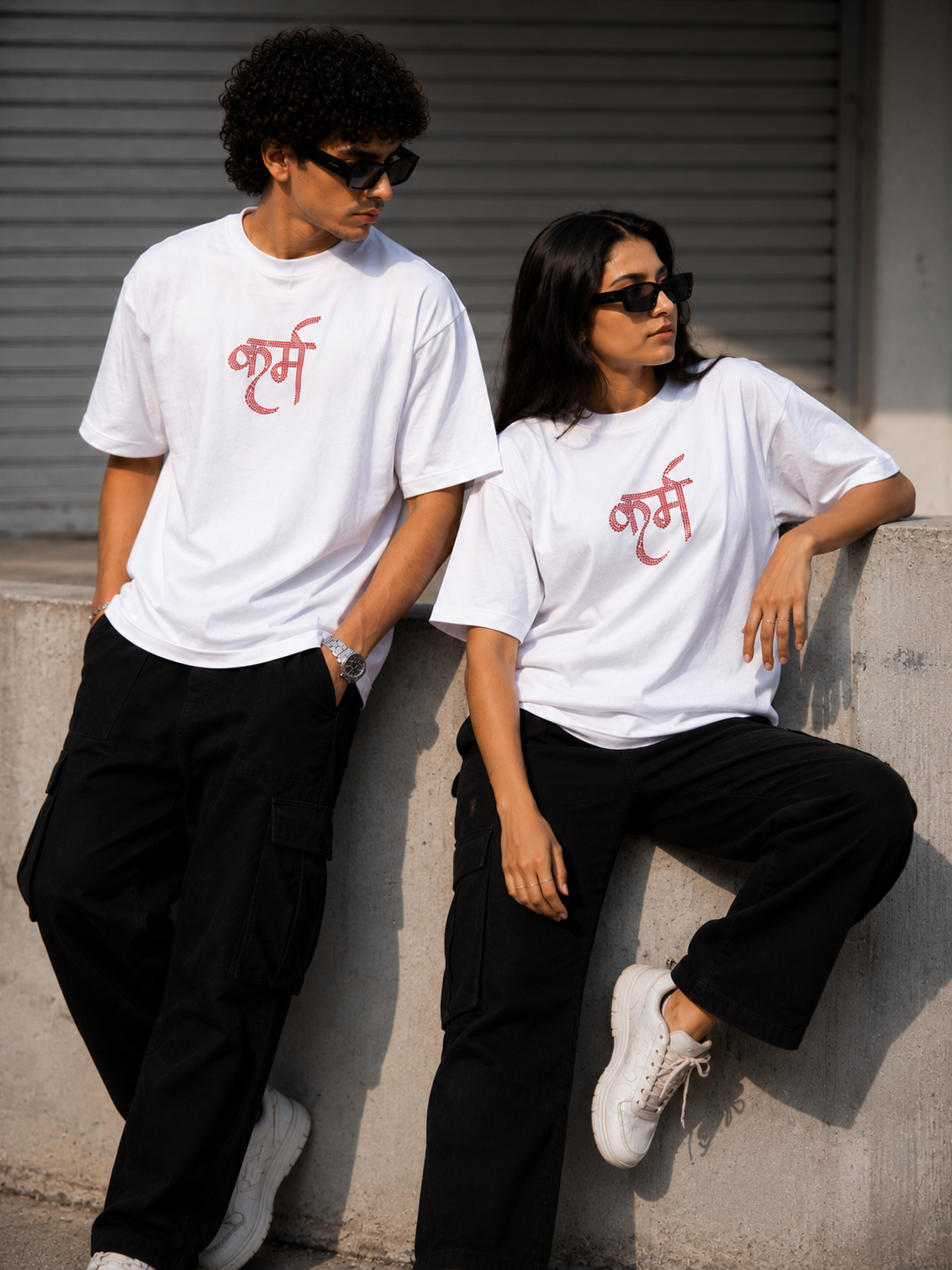 KARM Rhinestone Oversized Tee – White Edition - Image 2