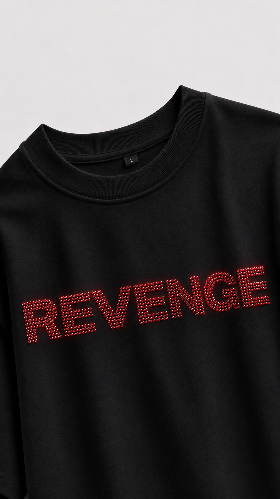 REVENGE - Rhinestone Oversized Unisex T-Shirt - Image 4